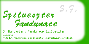 szilveszter fandunace business card